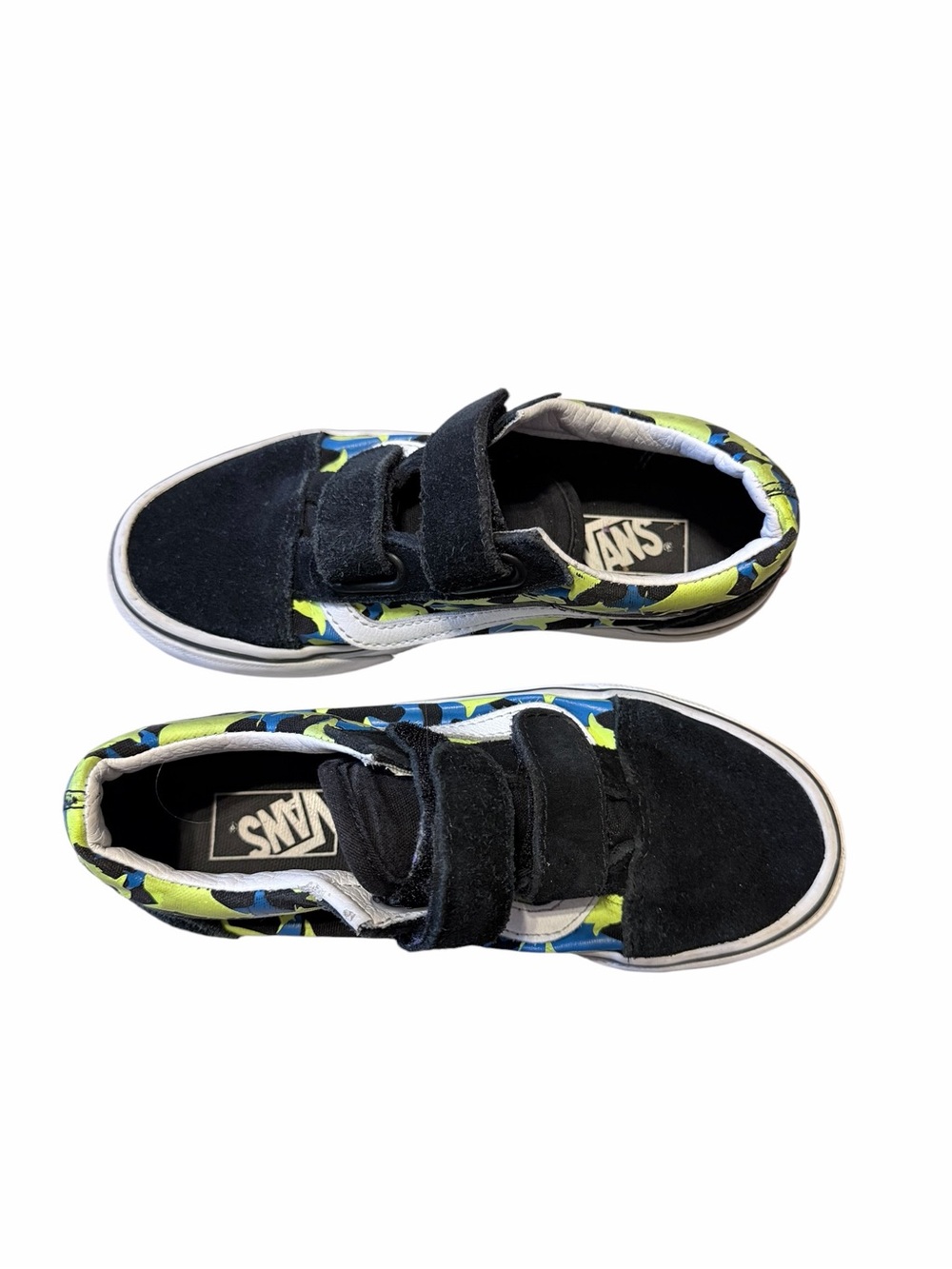 💜BUNDLE CONVERSE & VANS Kids Black & Green Casual Sneakers - Velcro Comfort - Picture 9 of 12
